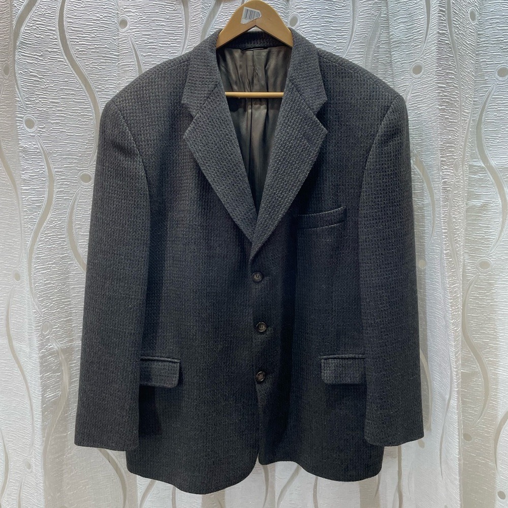 Promodor Blazer Mens 46 Reg Charcoal Grey 100% Virgin Wool Made In Canada